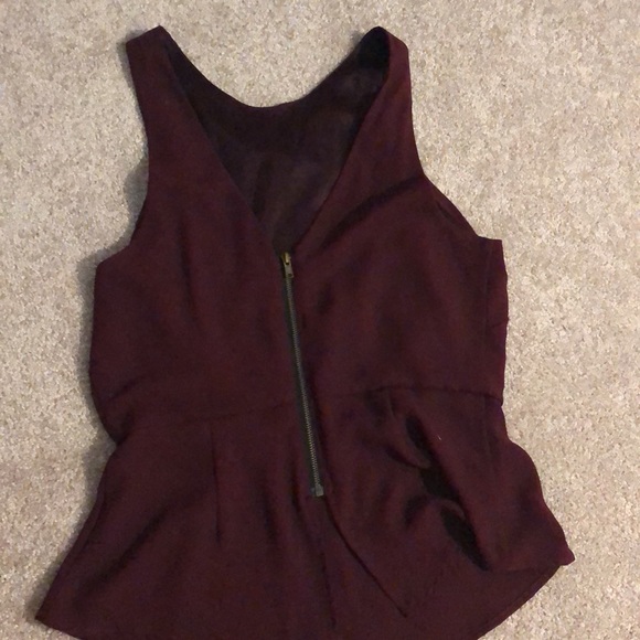Astr Peplum Sleeveless Zipper Top - Picture 2 of 4